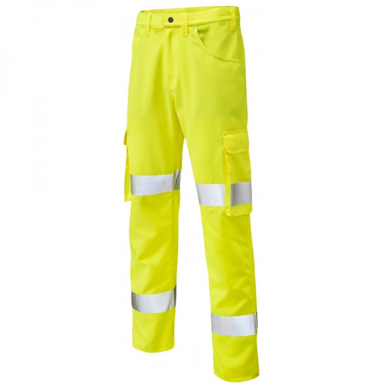 Leo Workwear CT03-Y Yelland Lightweight Cargo Yellow Hi Vis Trouser